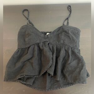 American Eagle Black Women's Peplum Top